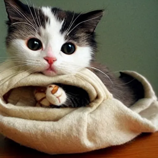 Prompt: very very very cute cat burrito cute detailed