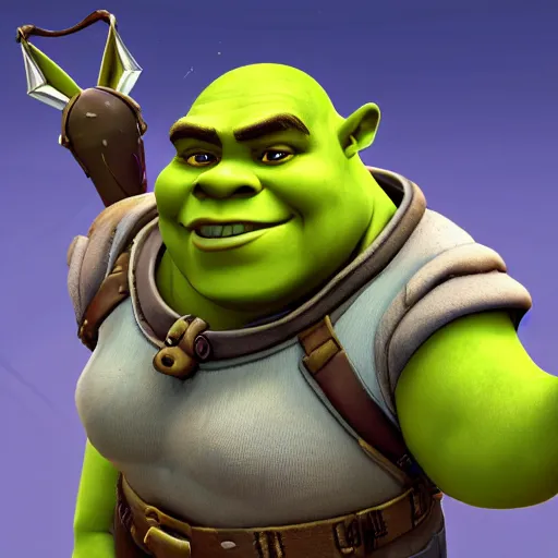 Prompt: shrek as a overwatch hero, ingame, focused, detailed, 4 k