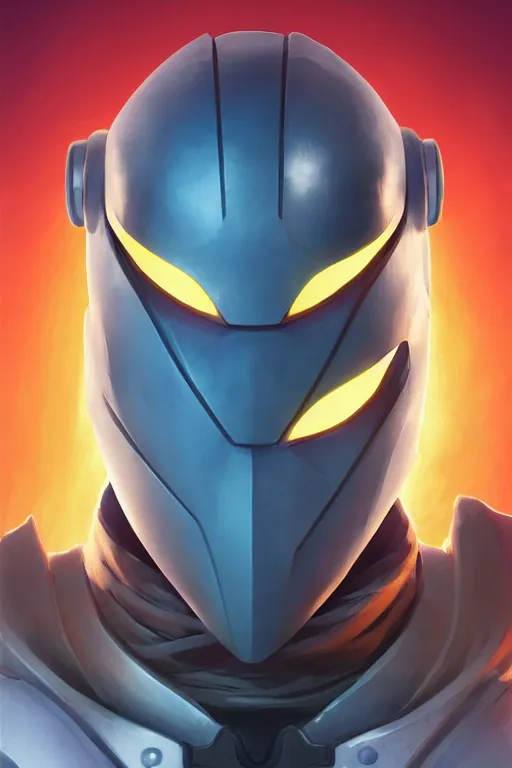 Image similar to epic mask helmet robot ninja portrait stylized as fornite style game design fanart by concept artist gervasio canda, behance hd by jesper ejsing, by rhads, makoto shinkai and lois van baarle, ilya kuvshinov, rossdraws global illumination radiating a glowing aura global illumination ray tracing hdr render in unreal engine 5