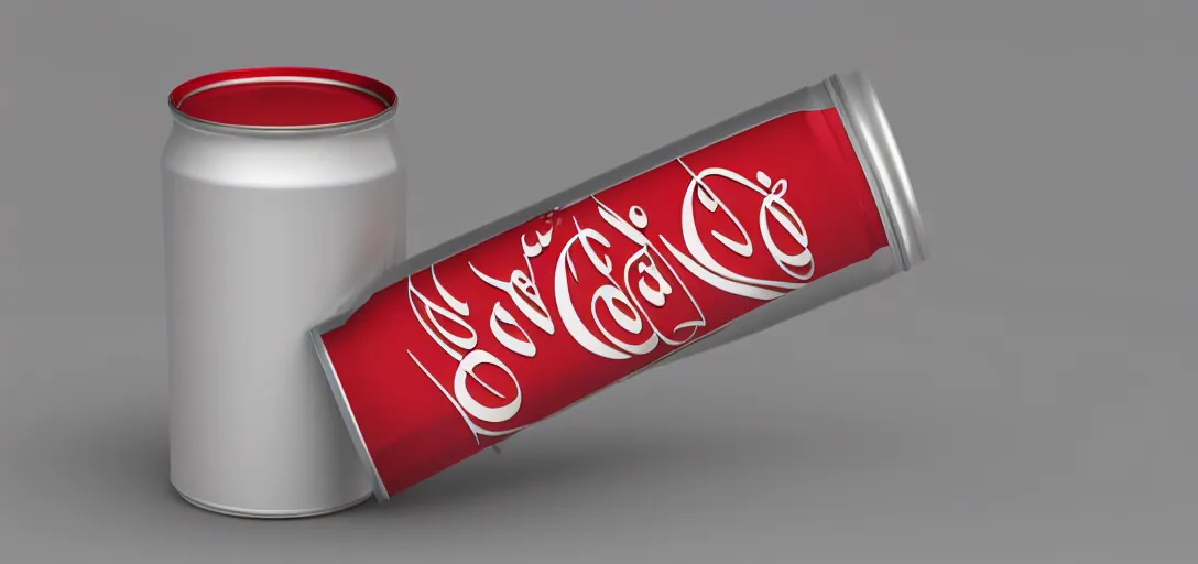 Image similar to 3 d render of a can of coke