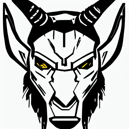 Prompt: cyberpunk minotaur logo