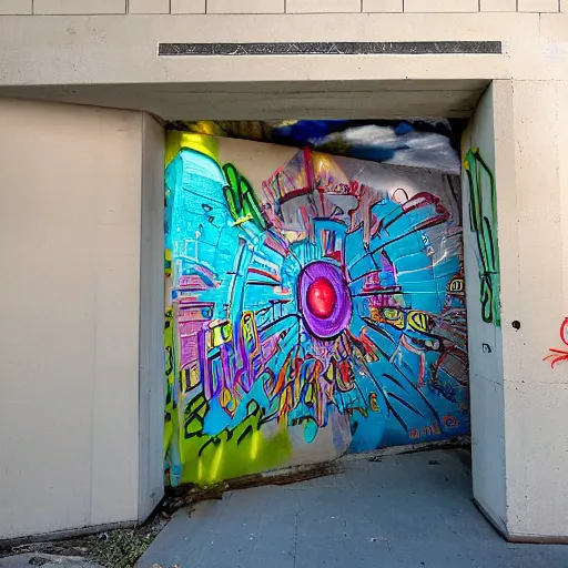 Image similar to Dimensional Portal Graffiti on wall