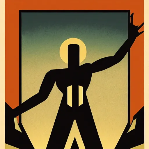 Image similar to dark enlightenment, Nigredo, art deco