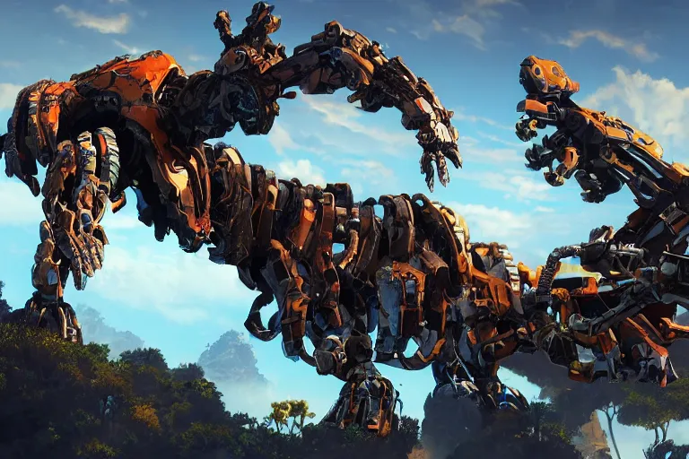 Image similar to clawstrider machine mecha animal beast robot of horizon forbidden west horizon zero dawn bioluminiscence global illumination ray tracing hdr fanart arstation by sung choi and eric pfeiffer and gabriel garza and casper konefal