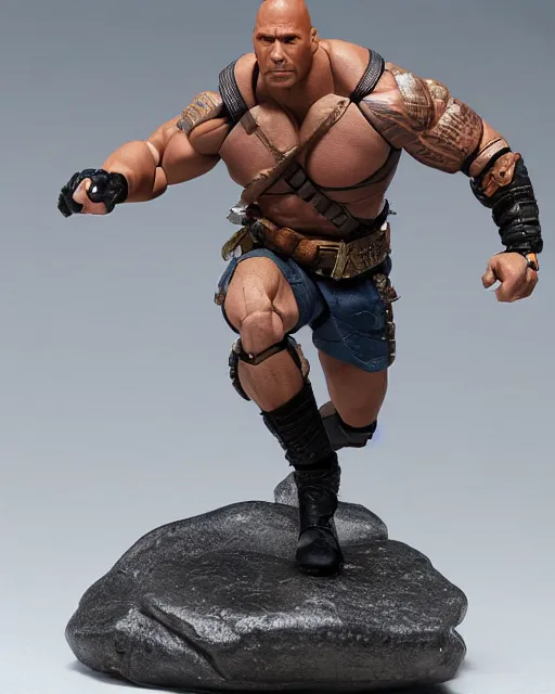 Prompt: dwayne johnson action figure. dnd, high fantasy. royo, artgem, wlop