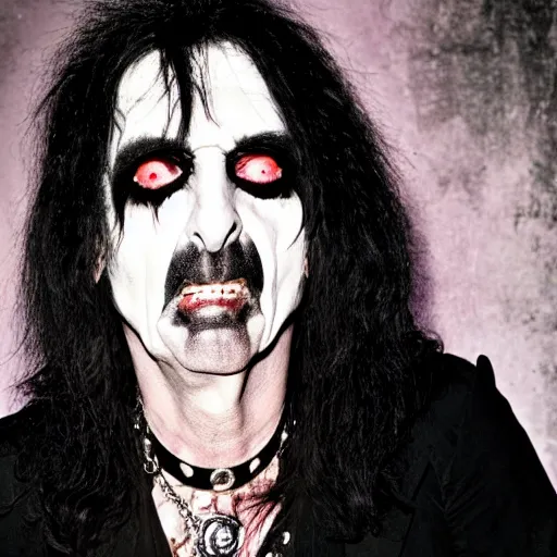 Prompt: alice cooper, black metal