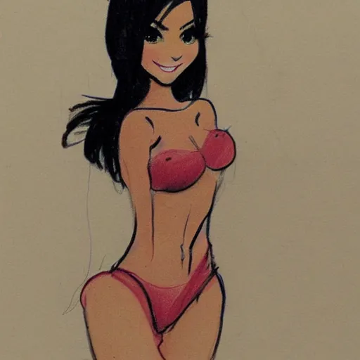 Image similar to milt kahl sketch of victoria justice with kim kardashian body