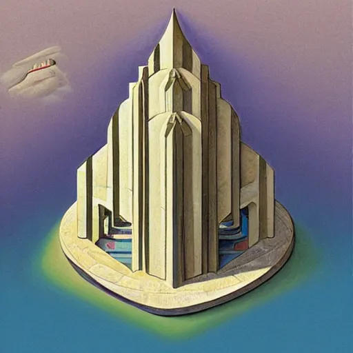 Image similar to isometric architectural art by salvador dali