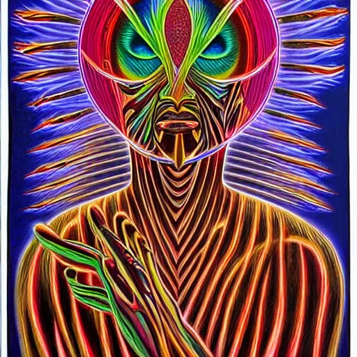 Image similar to esoteric art by alex grey