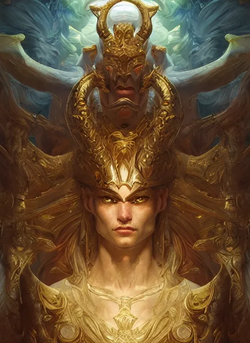 Image similar to digital _ painting _ of _ mythical god _ by _ filipe _ pagliuso _ and _ justin _ gerard _ symmetric _ fantasy _ highly _ detailed _ realistic _ intricate _ port