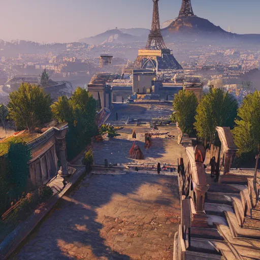 Prompt: ac odyssey landscape of paris, artstation