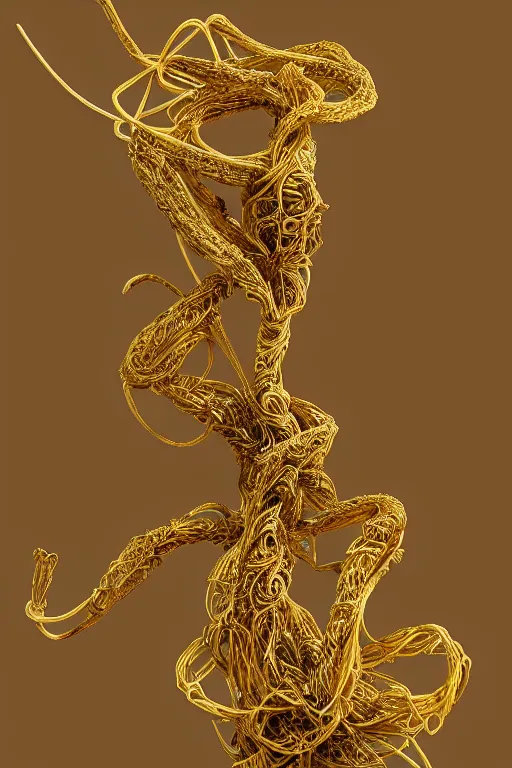 Prompt: ancient egyptian spaghetti god, holy regal spaghetti creature, intricate statue, gold, spaghetti face, detailed realistic painting, 4 k