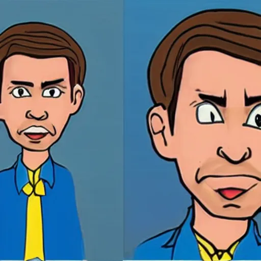 Prompt: Colin Crosbie as a cartoon character