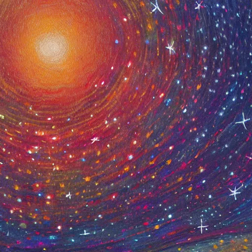 Prompt: stary night painting abstract, 1 9 2 0 ’ s colored pencil, highly detailed, highly accurate, abstract art, deep aesthetic, 8 k, highly ornate intricate details, cinematic lighting, rich colors, ray tracing, hyperrealistic, photorealistic, cinematic landscape, trending on artstation,