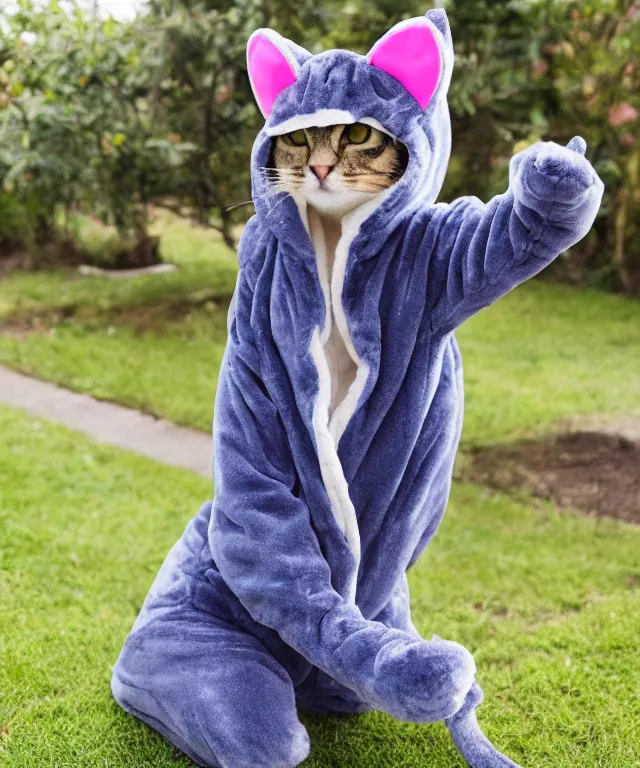 Image similar to a cat furry wearing a kigurumi