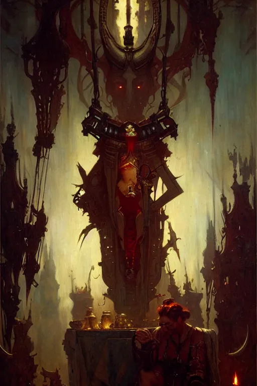 Image similar to the jack of hearts by gaston bussiere, bayard wu, greg rutkowski, giger, maxim verehin