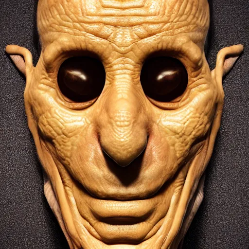 Prompt: hyperrealistic dslr film still of legumes mask of jeff goldblum, stunning 8 k octane comprehensive 3 d render, inspired by istvan sandorfi & greg rutkowski & unreal engine, perfect symmetry, dim volumetric cinematic lighting, extremely hyper - detailed, incredibly real lifelike attributes & flesh texture, intricate, masterpiece, artstation, stunning