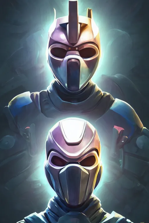 Image similar to epic mask helmet robot ninja portrait stylized as fornite style game design fanart by concept artist gervasio canda, behance hd by jesper ejsing, by rhads, makoto shinkai and lois van baarle, ilya kuvshinov, rossdraws global illumination radiating a glowing aura global illumination ray tracing hdr render in unreal engine 5