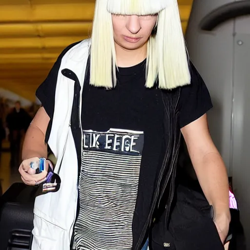 Image similar to Sia Furler at the airport