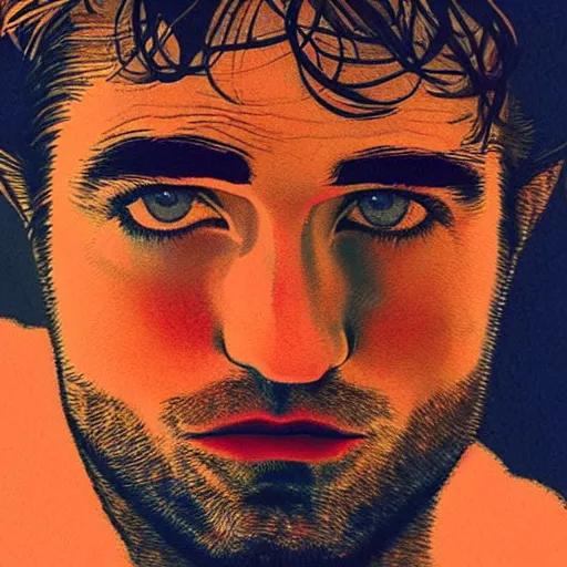 Image similar to “ robert pattinson retro minimalist portrait by jean giraud, moebius, sharp, smooth face, comic, 8 k ”