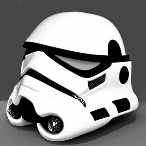 Prompt: 3 d render of star wars stormtrooper helmet made of bone