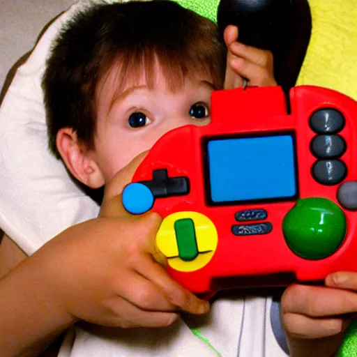 Image similar to anthro nintendo 6 4 controller eating children