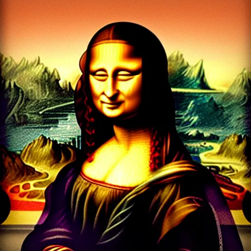 Prompt: Mona Lisa, in the style of jack kirby