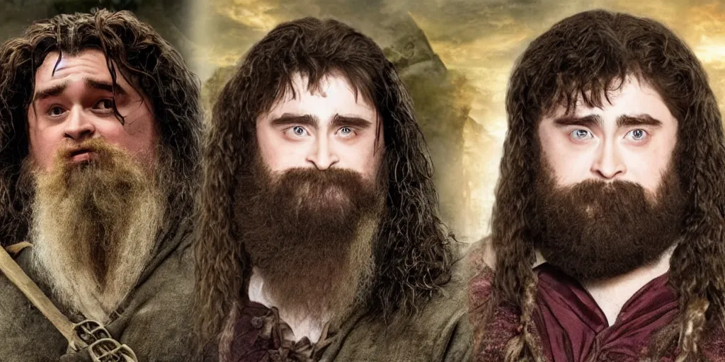 Prompt: Daniel Radcliffe as a Hagrid