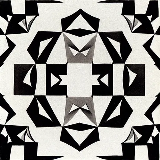 Image similar to “Infinite eyes, geometric art by M.C. Escher, lithograph, 1959”