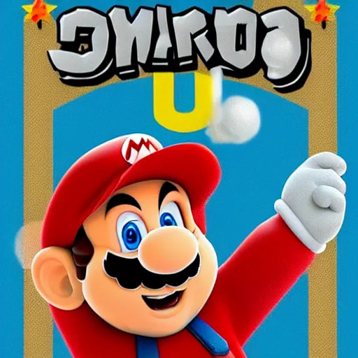 Image similar to super mario as a propaganda poster