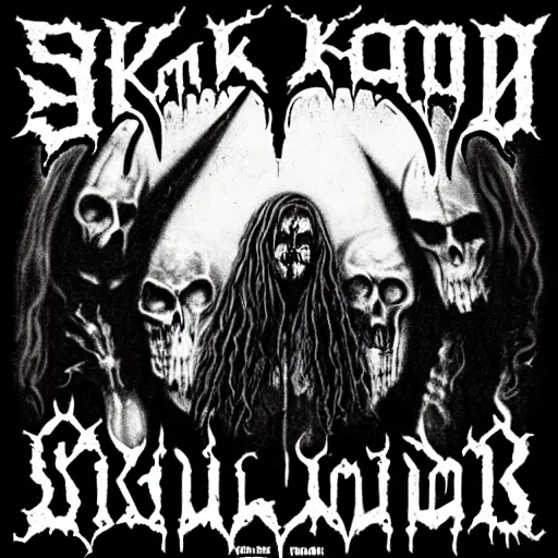 Prompt: skumlord, black metal album cover