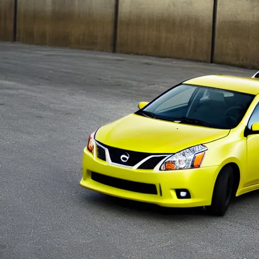 Image similar to a matte yellow 2 0 0 9 nissan sentra