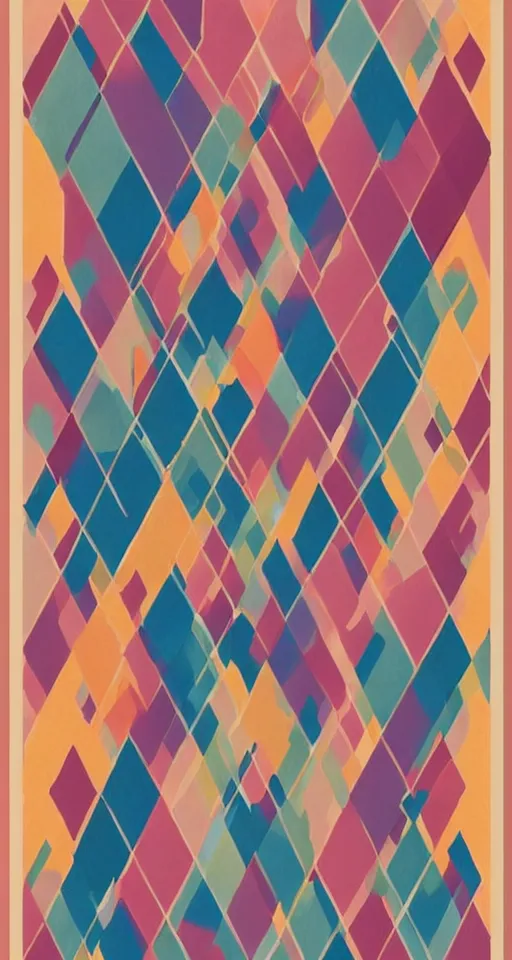 Image similar to art deco geometric shapes, pastels colors, matte gouche illustration, textured