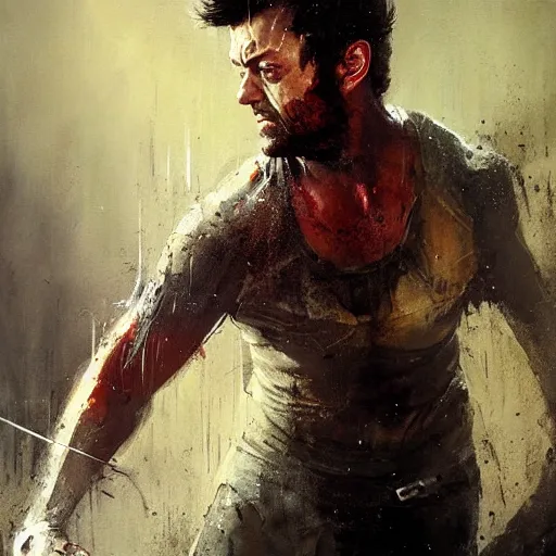 Image similar to karl urban as wolverine, jeremy mann painting