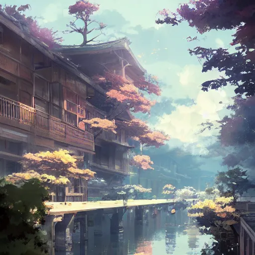 Image similar to anime kyoto animation key by greg rutkowski