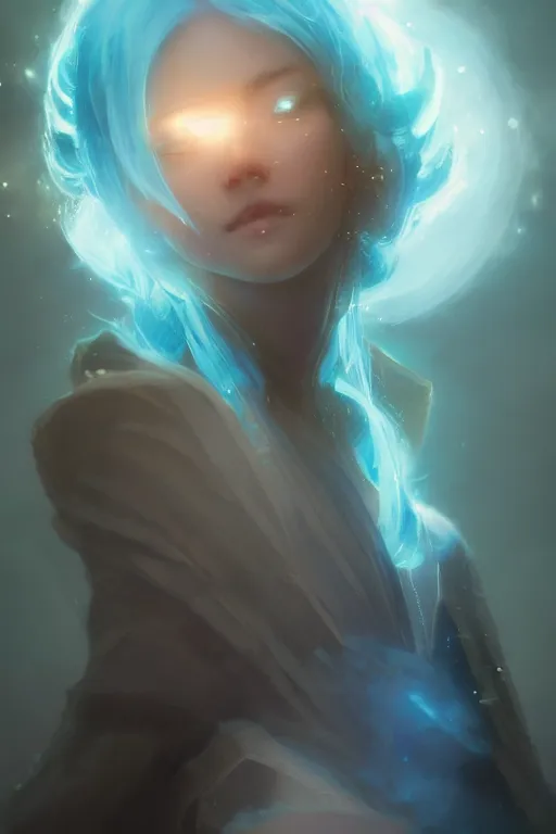 Prompt: a fancy close up portrait of a beautiful light mage in lightblue aura by Greg Rutkowski, Sung Choi, Mitchell Mohrhauser, Maciej Kuciara, Johnson Ting, Maxim Verehin, Peter Konig, final fantasy , mythical, 8k photorealistic, cinematic lighting, HD, high details, atmospheric,