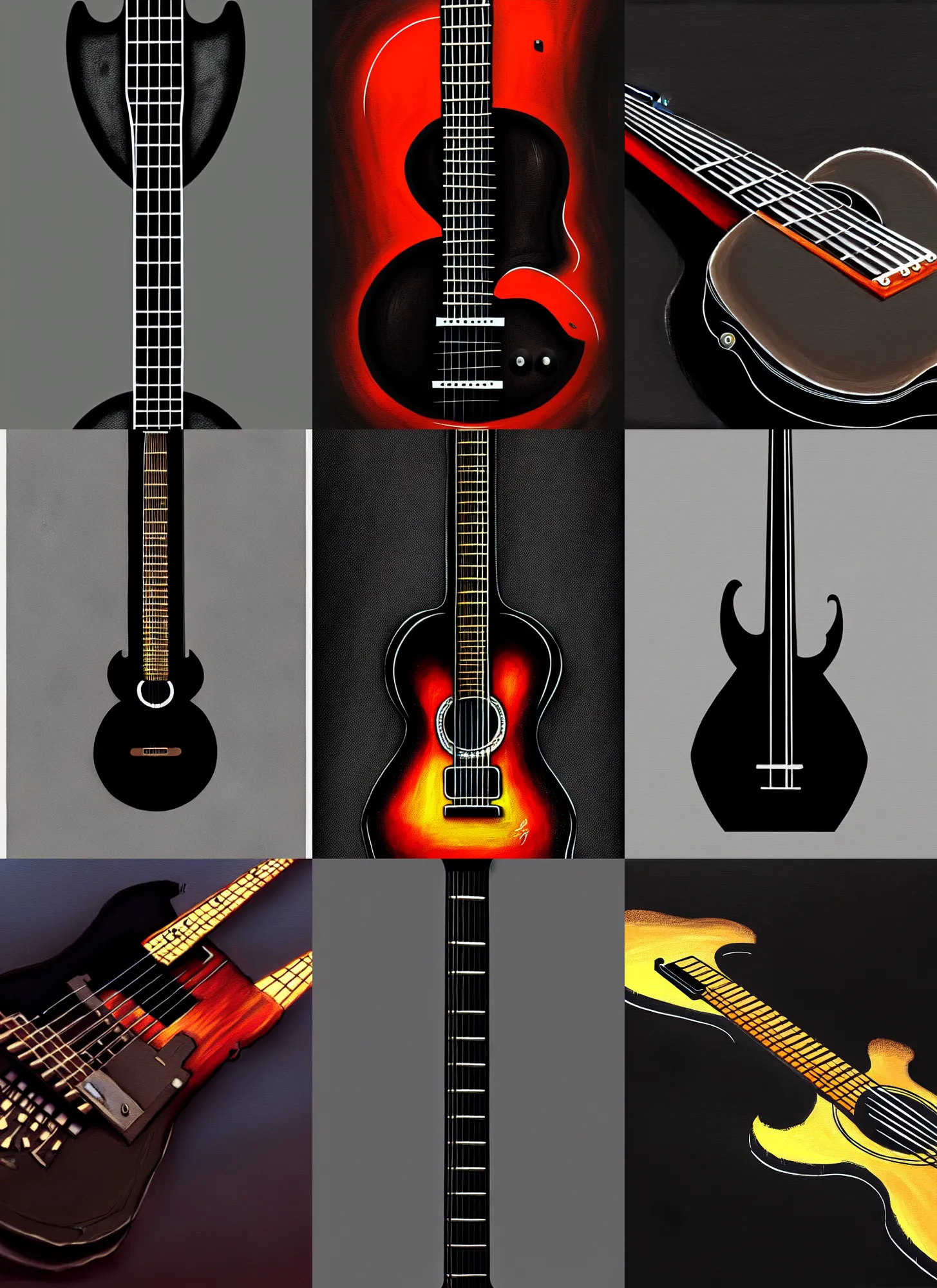 Prompt: A black case for a ((guitar)), highly detailed, digital painting, artstation, concept art, sharp focus, illustration.