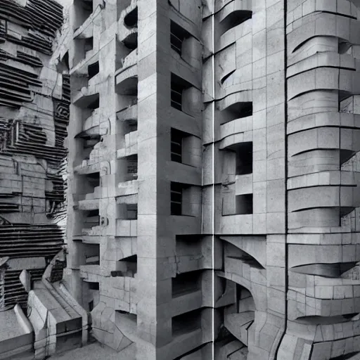 Image similar to cyborg style Brutalism