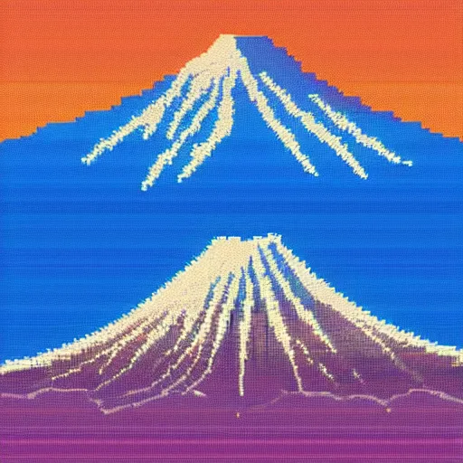 Image similar to Pixel art of mount Fuji