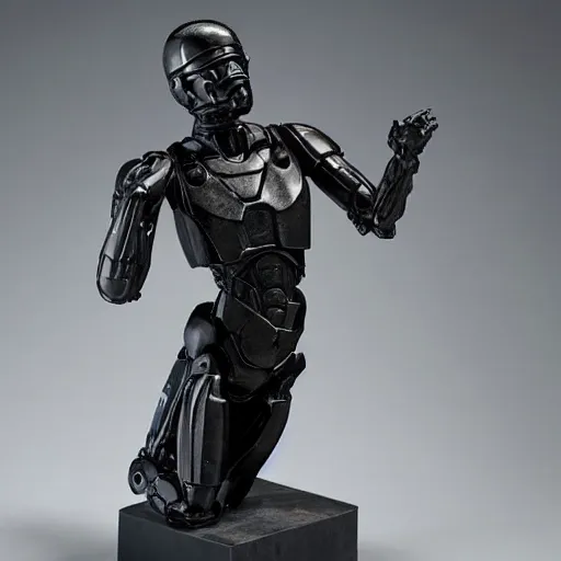 Prompt: A Rodin sculpture of Robocop