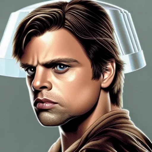 Image similar to sebastian stan as luke skywalker