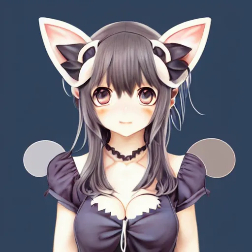 Image similar to nekopara fantastically detailed eyes cute girl portrait with fantastically detailed cat ears!!!!!!!!!!!! dressed like a cat modern anime style, made by Laica chrose, Mina Petrovic, Ross Tran, WLOP, Ruan Jia and Artgerm, Range Murata and William-Adolphe Bouguereau, Cell shading modern anime trending professional digital art unreal Engine Fantasy Illustration. award winning, Artstation, intricate details, realistic, Hyperdetailed, 8k resolution