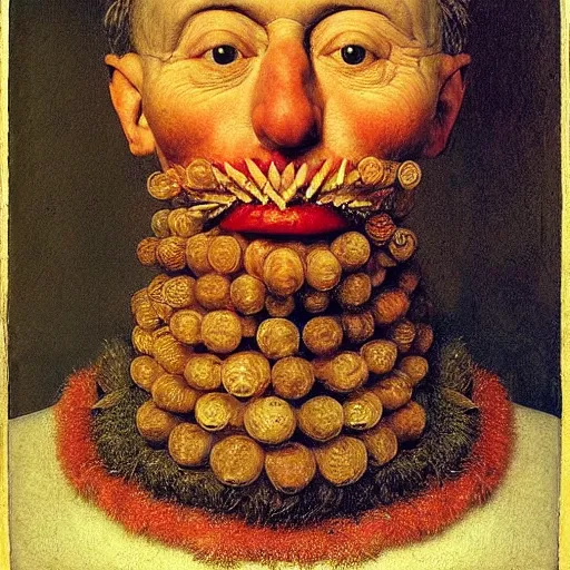 Image similar to portrait photo of a man made from everyday simple objects, Perfect face, extremely high details, realistic, by Giuseppe Arcimboldo, Edward Hopper, Rene Margitte