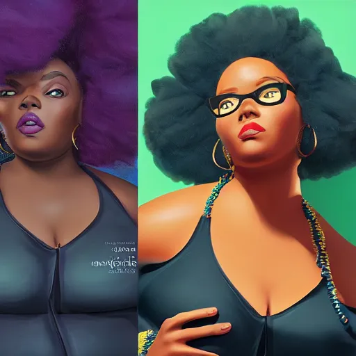 Image similar to stunning, coherent, beautiful painting, still of black bbw woman in wal-mart, follow shot, 3d, in the style of pixar, comic book style, 3d, highly detailed, 16k resolution, octane renderer, coherent, cinematic lighting