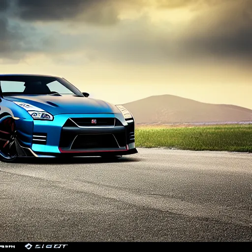 Image similar to a 2 0 4 3 nissan gt - r, product photo, epic lighting, octane render