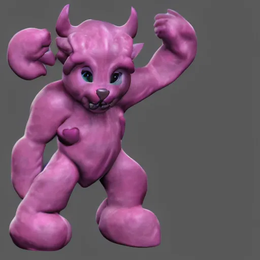 Prompt: carebear demon. eldenring boss, zbrush, arnold render, unrealengine 5, dark souls, horror, extremely detailed