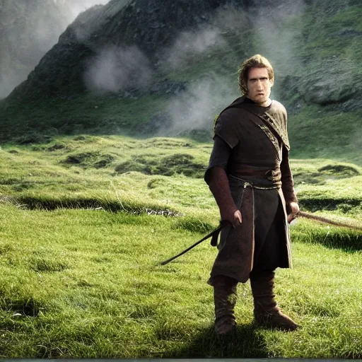 Image similar to Live Action Still of Jerma in The Lord of the Rings, real life, hyperrealistic, ultra realistic, realistic, highly detailed, epic, HD quality, 8k resolution, body and headshot, film still