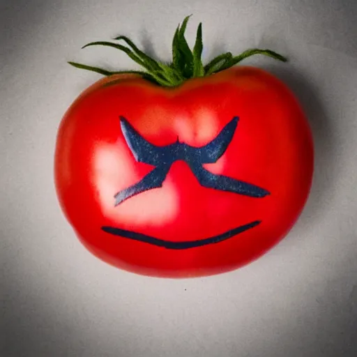 Image similar to an tomatoes with spiderman head