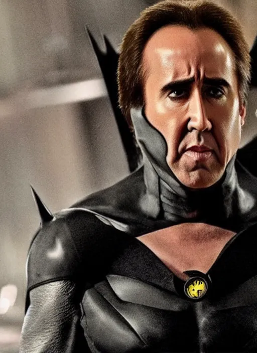 Image similar to nicolas cage as batman