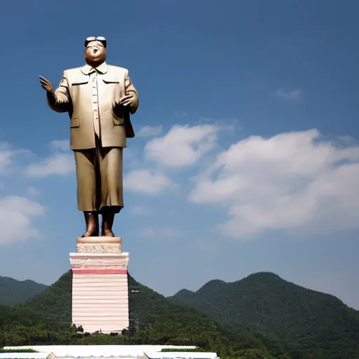 Image similar to kim jong un as marble christo redentor statue